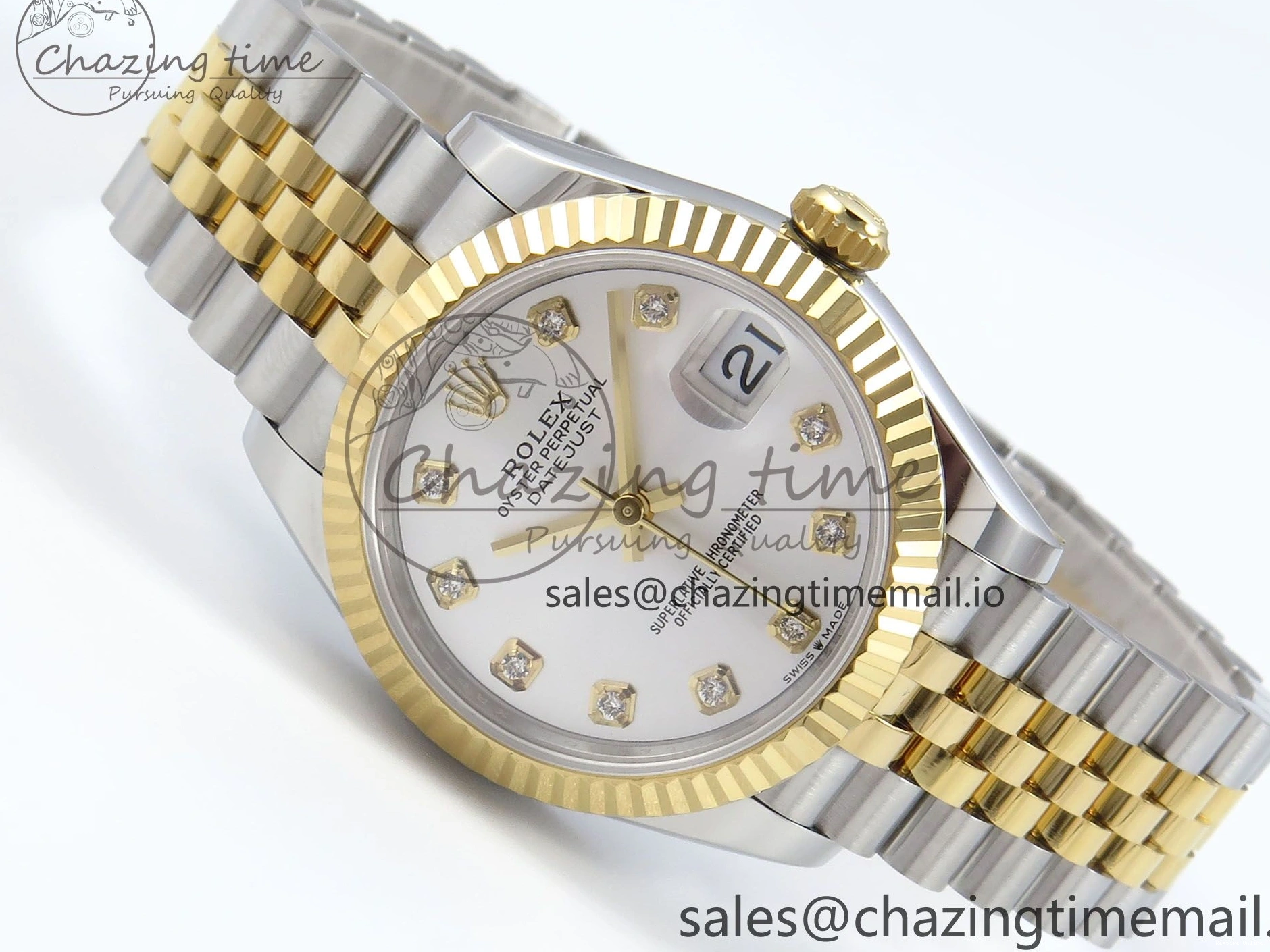 0214 DateJust 31 278273 ARF 1:1 Best Edition 904L Steel Silver Diamonds Dial on SS YG Jubilee Bracelet ETA TechFriendly 571